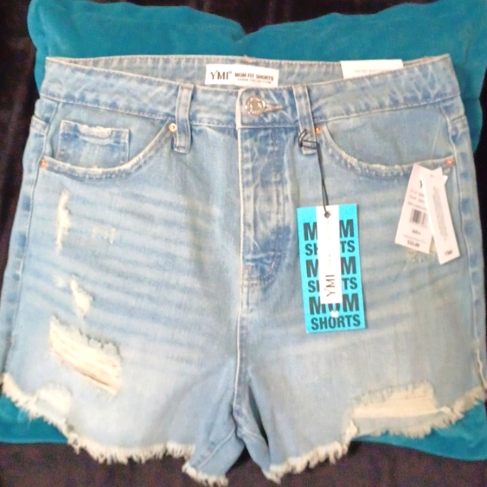 YMI, Distress Denim shorts, Sz 9.